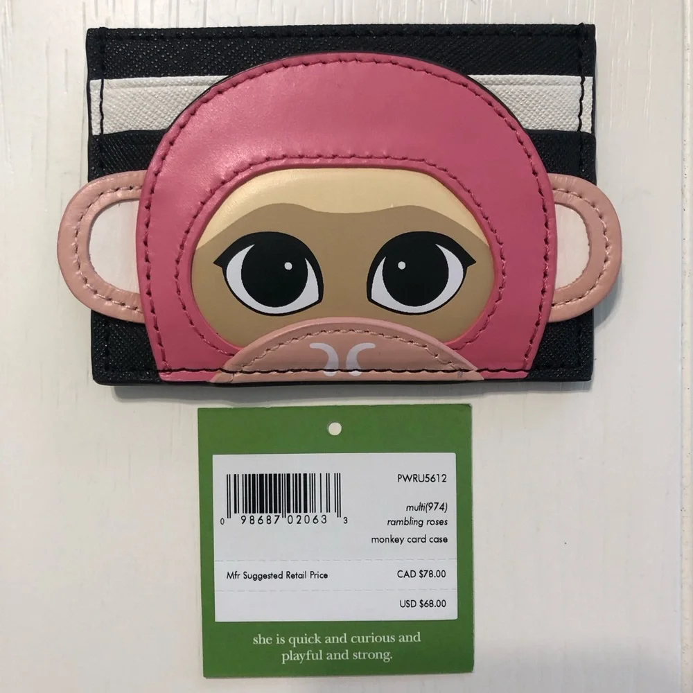 Kate Spade Rambling Roses Monkey Card Case NWT - Picture 3 of 5